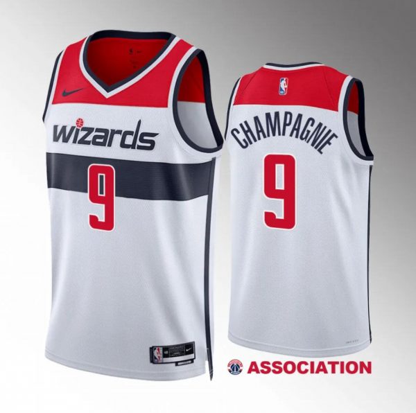 Men Washington Wizards #9 Justin Champagnie White Association Edition Stitched Basketball Jersey