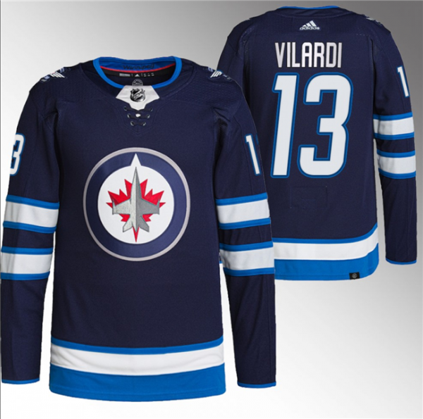Men Winnipeg Jets #13 Gabriel Vilardi Navy Stitched Jersey
