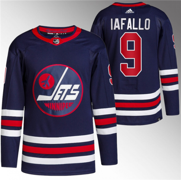 Men Winnipeg Jets #9 Alex Iafallo 2021/22 Navy Stitched Jersey