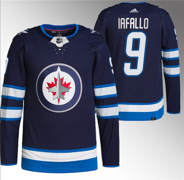 Men Winnipeg Jets #9 Alex Iafallo Navy Stitched Jersey