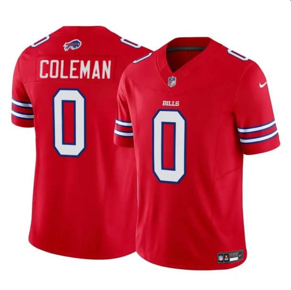 Men Buffalo Bills #0 Keon Coleman Red 2024 Draft F.U.S.E. Vapor Untouchable Limited Stitched Football Jersey