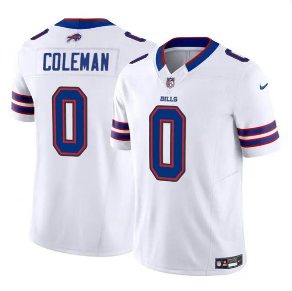 Men Buffalo Bills #0 Keon Coleman White 2024 Draft F.U.S.E. Vapor Untouchable Limited Stitched Football Jersey