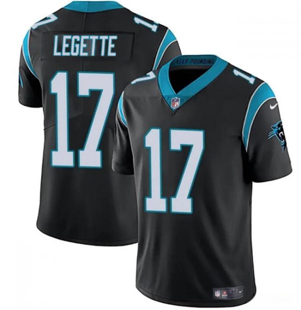 Men Carolina Panthers #17 Xavier Legette Black 2024 Draft Vapor Limited Stitched Football Jersey