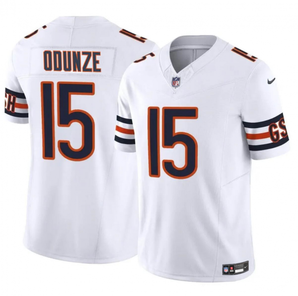 Men Chicago Bears #15 Rome Odunze White 2024 Draft F.U.S.E. Vapor Stitched Football Jersey