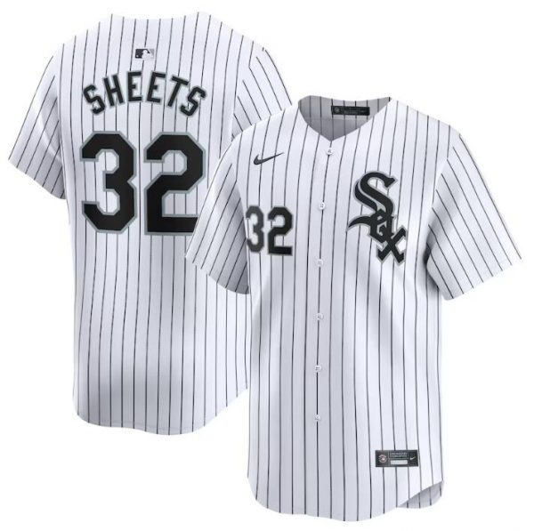 Men Chicago White Sox #32 Gavin Sheets White 2024 Home Limited Stitched Baseball Jersey