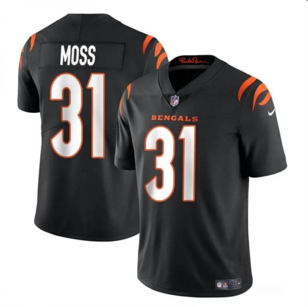 Men Cincinnati Bengals #31 Zack Moss Black Vapor Untouchable Limited Stitched Jersey