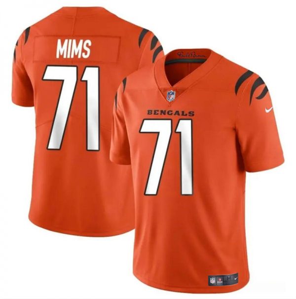Men Cincinnati Bengals #71 Amarius Mims Orange 2024 Draft Vapor Untouchable Limited Stitched Jersey