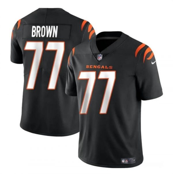 Men Cincinnati Bengals #77 Trent Brown Black Vapor Untouchable Limited Stitched Jersey