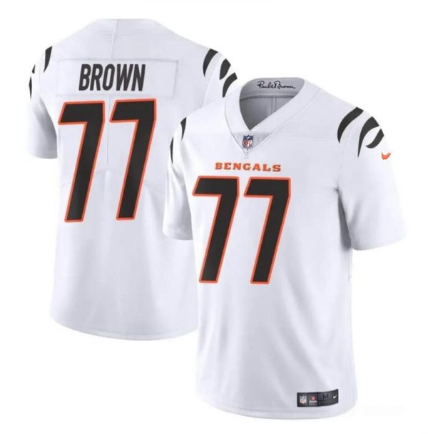 Men Cincinnati Bengals #77 Trent Brown White Vapor Untouchable Limited Stitched Jersey