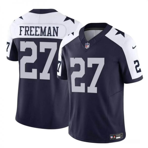Men Dallas Cowboys #27 Royce Freeman Navy/White 2023 F.U.S.E Thanksgiving Vapor Untouchable Limited Stitched Football Jersey