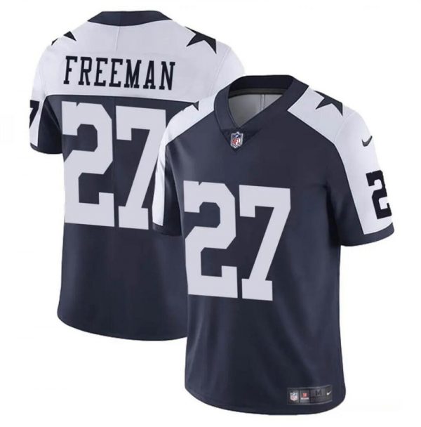 Men Dallas Cowboys #27 Royce Freeman Navy/White Thnaksgiving Vapor Untouchable Limited Stitched Football Jersey