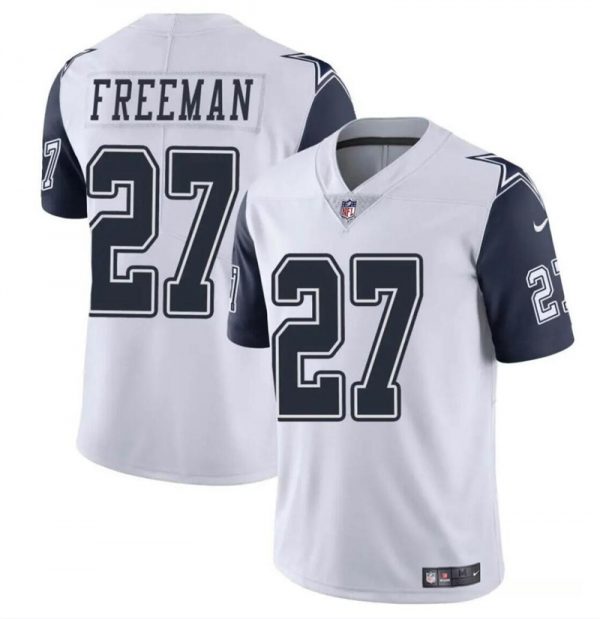 Men Dallas Cowboys #27 Royce Freeman White Color Rush Limited Stitched Football Jersey