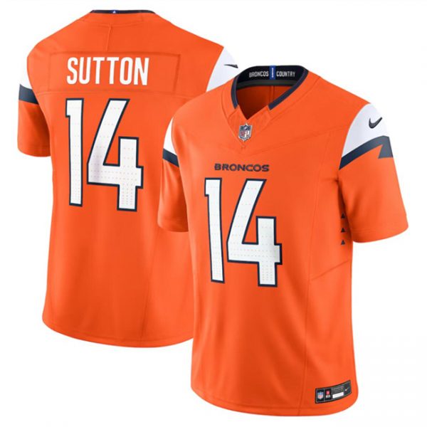 Men Denver Broncos #14 Courtland Sutton Orange 2024 F.U.S.E. Vapor Limited Stitched Football Jersey