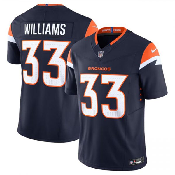 Men Denver Broncos #33 Javonte Williams Navy 2024 F.U.S.E. Alternate Vapor Limited Stitched Football Jersey