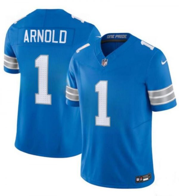 Men Detroit Lions #1 Terrion Arnold New Blue 2024 Draft F.U.S.E. Vapor Limited Stitched Jersey