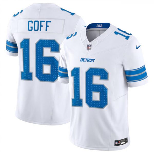 Men Detroit Lions #16 Jared Goff White 2024 F.U.S.E. Vapor Limited Stitched Jersey