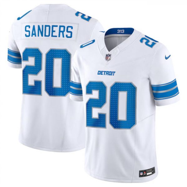 Men Detroit Lions #20 Barry Sanders White 2024 F.U.S.E. Vapor Limited Stitched Jersey