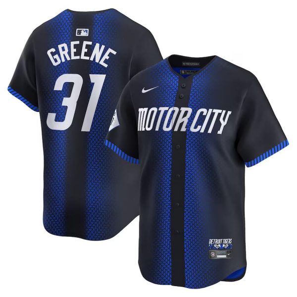Men Detroit Tigers #31 Riley Greene 2024 Navy City Connect Cool Base Limited Jersey