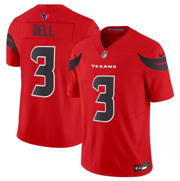 Men Houston Texans #3 Tank Dell Red 2024 Alternate F.U.S.E Vapor Stitched jersey
