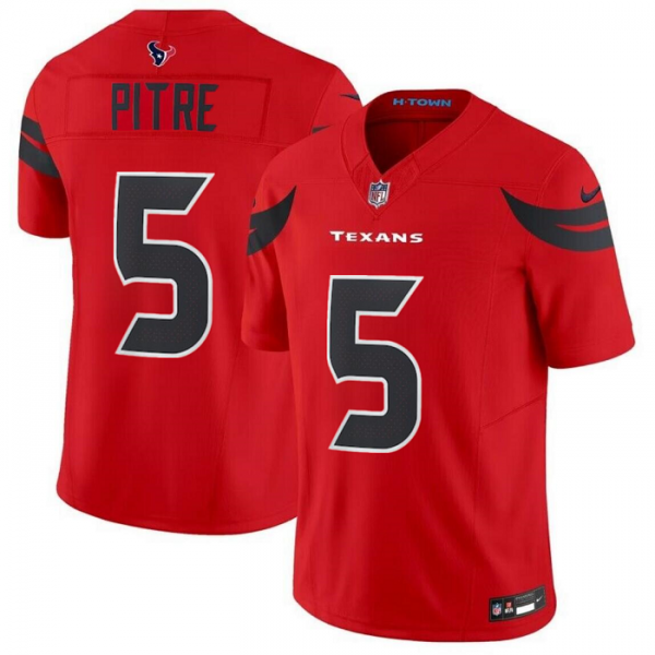 Men Houston Texans 5 Jalen Pitre Red 2024 Alternate F.U.S.E Vapor Stitched jersey