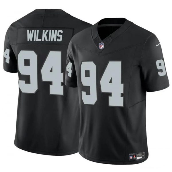 Men Las Vegas Raiders #94 Christian Wilkins Black 2024 F.U.S.E Vapor Stitched Football Jersey
