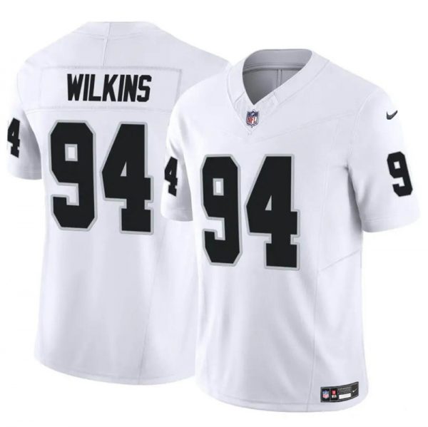 Men Las Vegas Raiders #94 Christian Wilkins White 2024 F.U.S.E Vapor Stitched Football Jersey