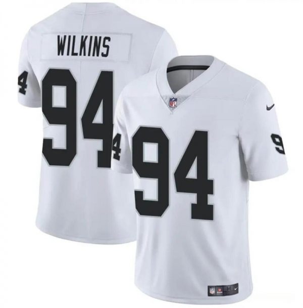 Men Las Vegas Raiders #94 Christian Wilkins White Vapor Stitched Football Jersey