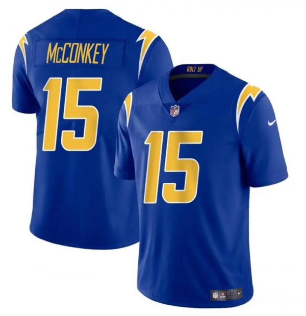 Men Los Angeles Chargers #15 Ladd McConkey Royal 2024 Draft Vapor Limited Stitched Football Jersey