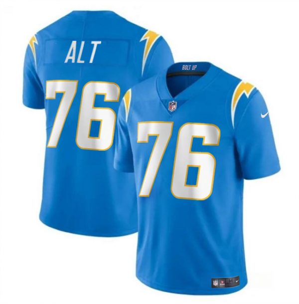 Men Los Angeles Chargers #76 Joe Alt Light Blue Vapor Limited Stitched Football Jersey