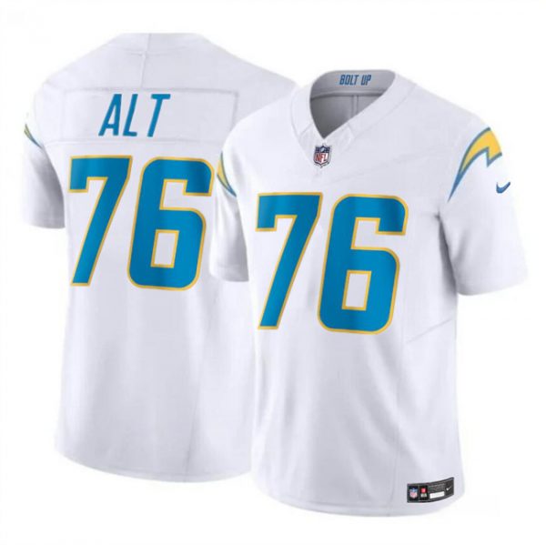Men Los Angeles Chargers #76 Joe Alt White 2024 Draft F.U.S.E. Vapor Limited Stitched Football Jersey