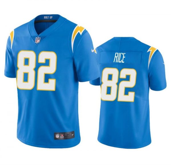 Men Los Angeles Chargers #82 Brenden Rice Light Blue 2024 Draft Vapor Limited Stitched Football Jersey