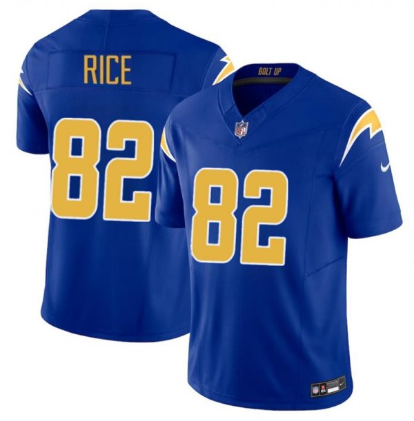 Men Los Angeles Chargers #82 Brenden Rice Royal 2024 Draft F.U.S.E Vapor Limited Stitched Football Jersey