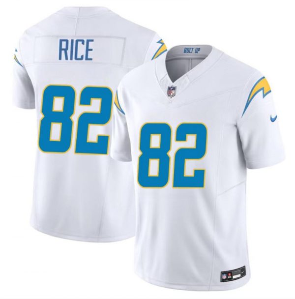 Men Los Angeles Chargers #82 Brenden Rice White 2024 Draft F.U.S.E Vapor Limited Stitched Football Jersey