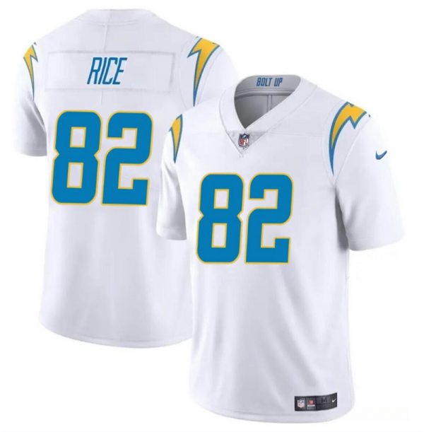 Men Los Angeles Chargers #82 Brenden Rice White 2024 Draft Vapor Limited Stitched Football Jersey