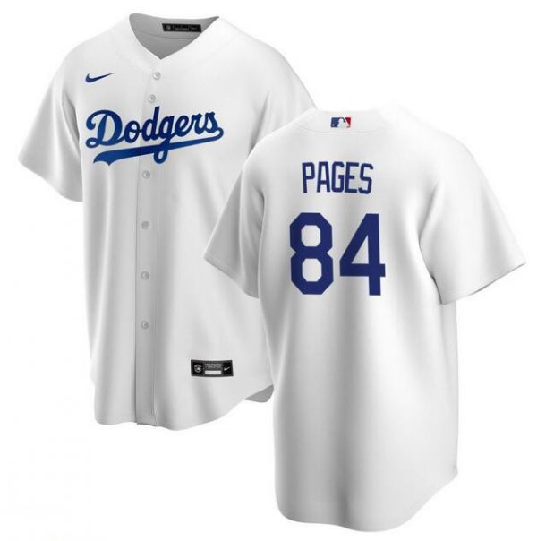 Men Los Angeles Dodgers #84 Andy Pages White Cool Base Stitched Baseball Jersey