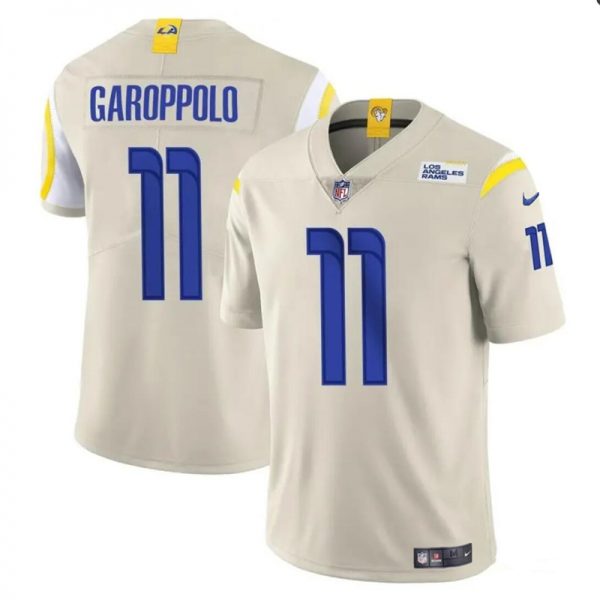 Men Los Angeles Rams #11 Jimmy Garoppolo Bone Vapor Untouchable Stitched Football Jersey
