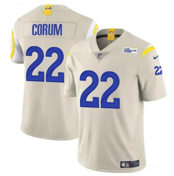 Men Los Angeles Rams #22 Blake Corum Bone 2024 Draft Vapor Untouchable Stitched Football Jersey