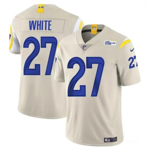 Men Los Angeles Rams #27 Tre'Davious White Bone Vapor Untouchable Stitched Football Jersey