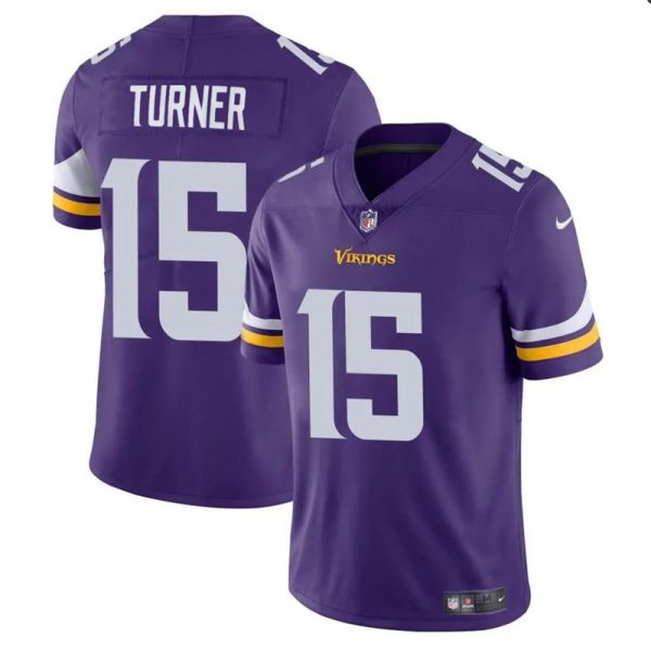 Men Minnesota Vikings #15 Dallas Turner Purple 2024 Draft Vapor Untouchable Limited Stitched Jersey