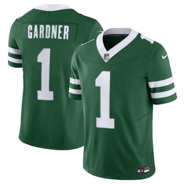Men New York Jets #1 Sauce Gardner Green 2024 F.U.S.E. Vapor Limited Stitched Jersey