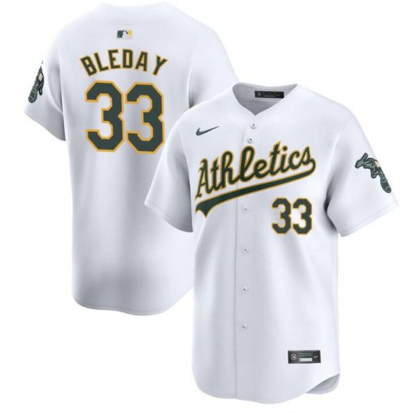 Men Oakland Athletics #33 JJ Bleday White 2024 Home Limited Stitched Jersey