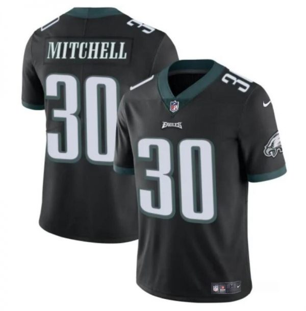 Men Philadelphia Eagles #30 Quinyon Mitchell Black 2024 Draft Vapor Untouchable Limited Stitched Football Jersey