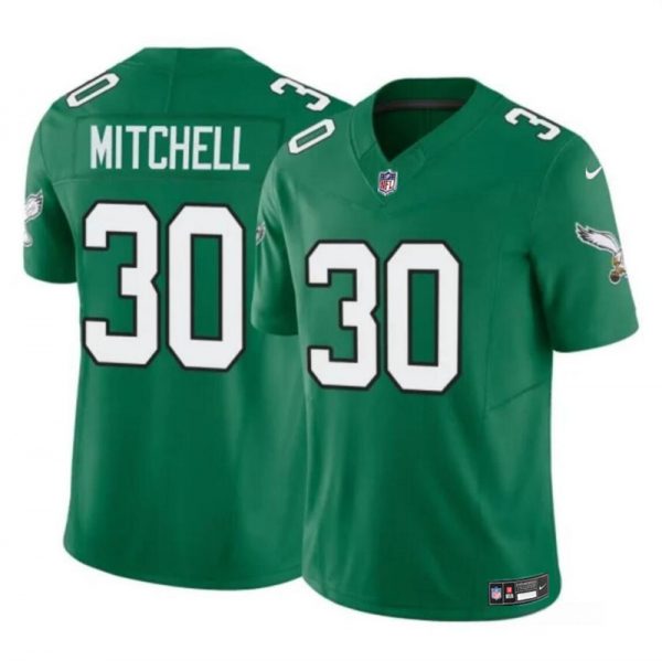 Men Philadelphia Eagles #30 Quinyon Mitchell Kelly Green 2024 Draft F.U.S.E Vapor UntouchableThrowback Limited Stitched Football Jersey