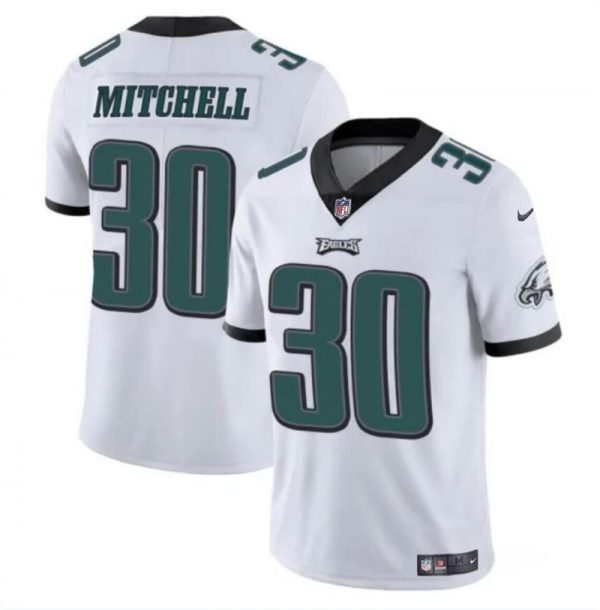 Men Philadelphia Eagles #30 Quinyon Mitchell White 2024 Draft Vapor Untouchable Limited Stitched Football Jersey
