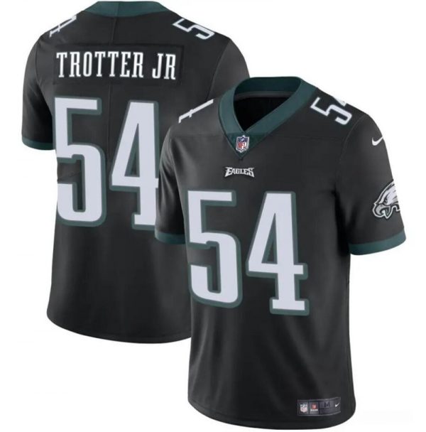 Men Philadelphia Eagles #54 Jeremiah Trotter Jr Black 2024 Draft Vapor Untouchable Limited Stitched Football Jersey