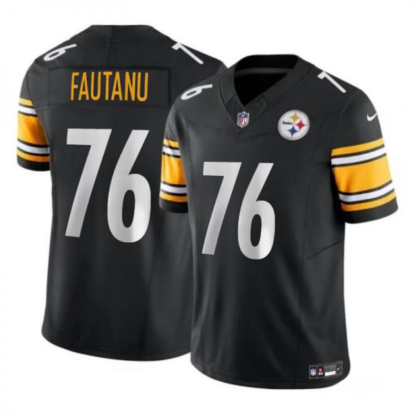 Men Pittsburgh Steelers #76 Troy Fautanu Black 2024 Draft F.U.S.E. Vapor Untouchable Limited Stitched Jersey