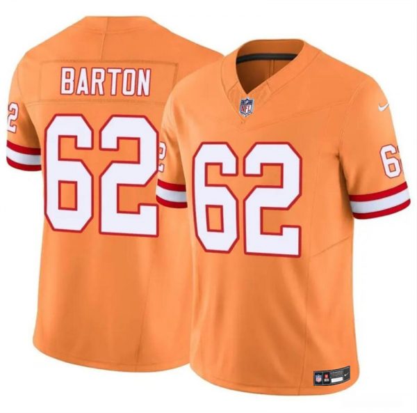 Men Tampa Bay Buccaneers #62 Graham Barton Orange 2024 Draft F.U.S.E. Throwback Limited Stitched Jersey