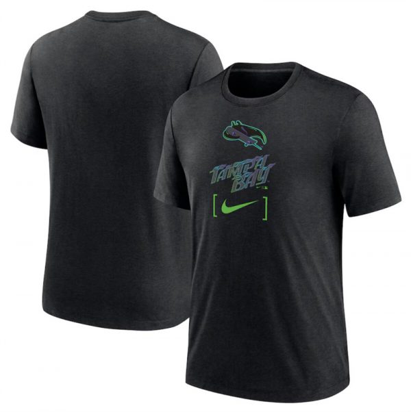 Men Tampa Bay Rays Charcoal 2024 City Connect Wordmark T-Shirt