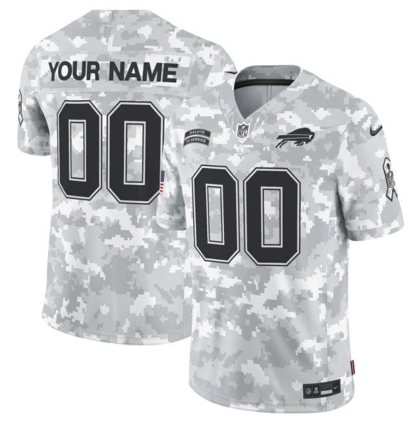 Men Buffalo Bills Active Player Custom 2024 F.U.S.E Arctic Camo Salute to Service Limited Stitched Football Jersey