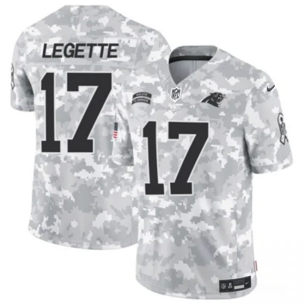 Men Carolina Panthers #17 Xavier Legette 2024 F.U.S.E Arctic Camo Salute to Service Limited Stitched Football Jersey